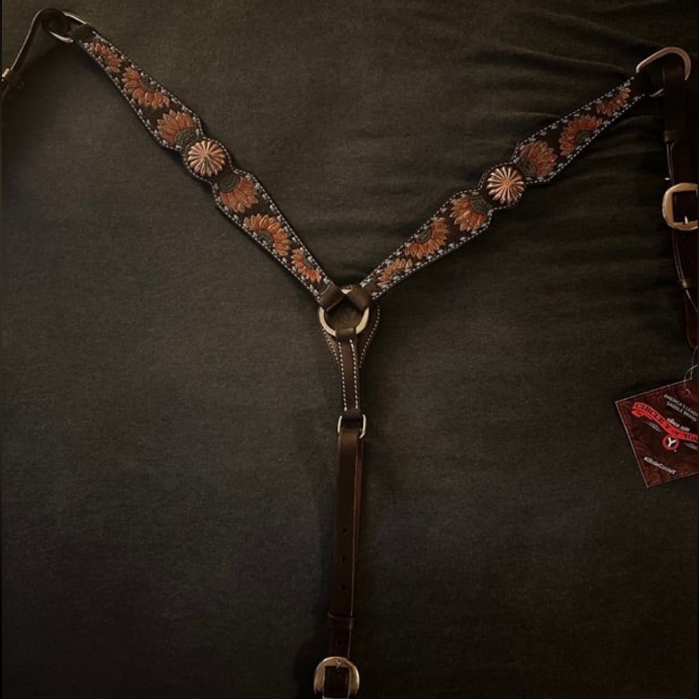 Circle Y Sunflower & Buckstitch Breastcollar
